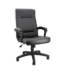 Elama High Back Adjustable Faux Leather Office Chair in Black