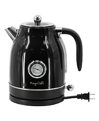 MegaChef 1.8 Quart Electric Tea Kettle and 2 Slice Toaster Combo in Black