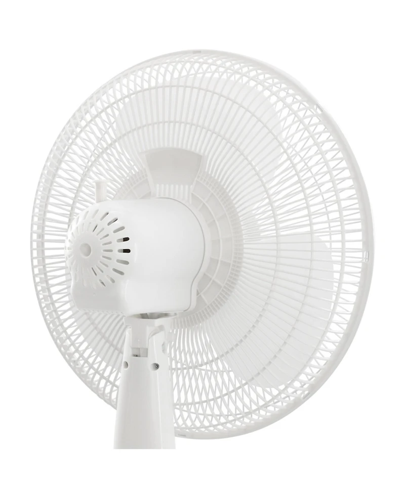 Vie Air 16 Inch 3 Speed Oscillating Stand Fan with Remote Control in White