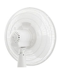 Vie Air 16 Inch 3 Speed Oscillating Stand Fan with Remote Control in White