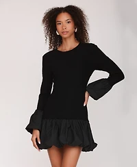 Avec Les Filles Women's Bubble Trim Sweater Dress