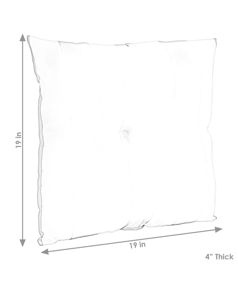 Indoor/Outdoor Weather-Resistant Polyester Square Tufted Pillow with Zipper Closures - 19" 2pk