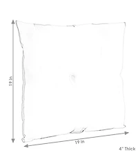 Indoor/Outdoor Weather-Resistant Polyester Square Tufted Pillow with Zipper Closures - 19" 2pk