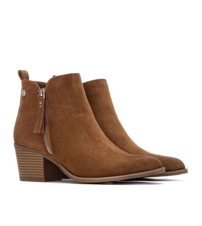 Xti Women's Block Heel Suede Ankle Booties Refresh Collection By Xti