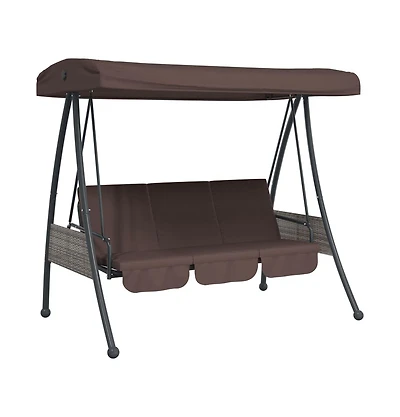 vidaXL Garden Swing Bench Coffee Brown
