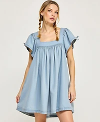 Modenaire Women's Flutter-Sleeve Babydoll Dress