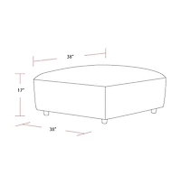 Parker Living Recess - Reptile Blue Ottoman with Casters