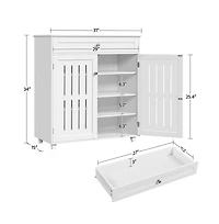 4-Tier Adjustable Shoe Storage Cabinet with 1 Drawer White