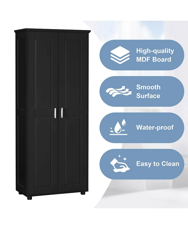 Casainc Storage Cabinet with Two Doors for Bathroom, Office, Adjustable Shelf, Mdf Board