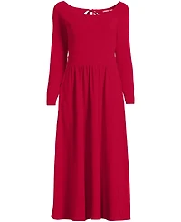 Lands' End Women's Cotton Modal Off Shoulder Midi Dress
