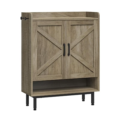 Country Style 5-Tier Shoe Cabinet with Barn-Inspired Doors Rustic Brown
