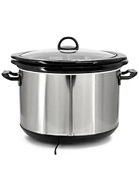 MegaChef 5.6Liter + 2.5 Liter Split Stainless Steel Electric Slow Cooker in SIlver