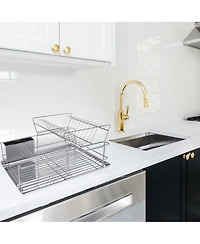 MegaChef 15.5 Inch Stainless Iron Shelf Dish Rack