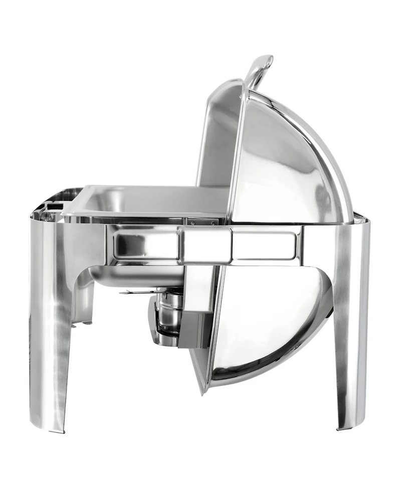 MegaChef 9.5 Quart Oblong Roll Top Stainless Steel Professional Chafing Dish/Food Warmer/Buffet Server with Window