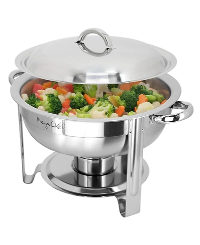 MegaChef Quart Round Stainless Steel Professional Chafing Dish/Food Warmer/Buffet Server Serving Trays