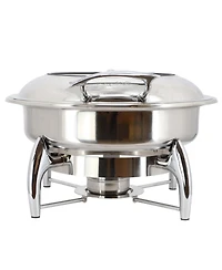 MegaChef 6.3 Quart Stainless Steel Round Professional Chafing Dish/Food Warmer/Buffet Server Serving Dish