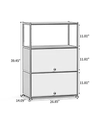 Mega Casa 3-Tier Storage Cabinet Metal Shelving Unit – Multi-Functional Kitchen Organizer, White