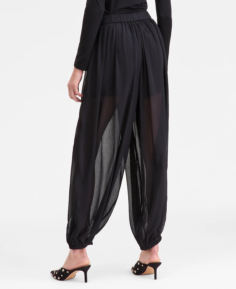 I.n.c. International Concepts Women's Pull-On Crinkle-Chiffon Balloon Pants, Macy's Exclusive