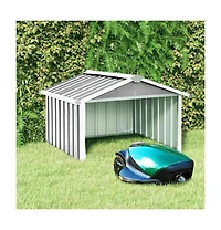 vidaXL Garden Shed Grey Galvanized steel Standard Durable Garden Shed