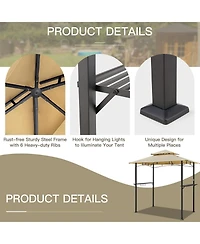 Aecojoy Grill Gazebo 8'x5'Outdoor Patio Backyard Bbq Shelter