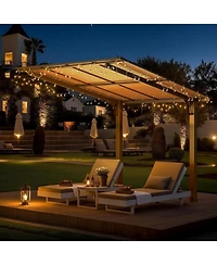 Aecojoy 8' x 8' Gazebo for Patio, Freestanding Lean to Hard Top Gazebo Carport Shelter