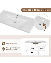 Casainc 36" Bathroom Vanity with Sink Combo, Cabinet with Drawers, Solid Frame and Mdf Board