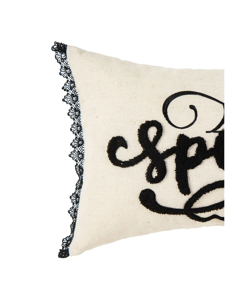 Spider Web Halloween Embroidered Accent Pillow, 14" x 22"