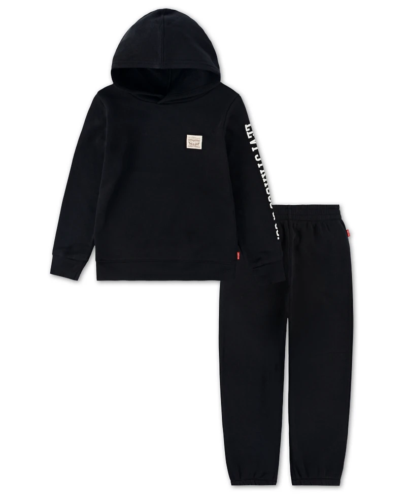 Levi's Boys 4-7 2 Piece Patch Long Sleeves Hoodie and Joggers Set