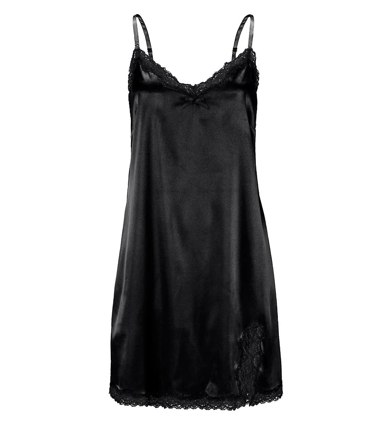 Lascana Women's Lace Trim Satin Negligee