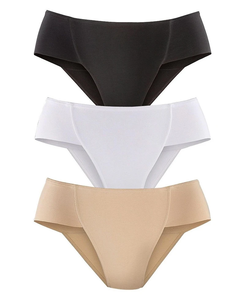 Lascana Women's 3 Pack High Leg Control Briefs