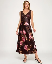 Row A Women's V-Neck Pull-On Midi Dress