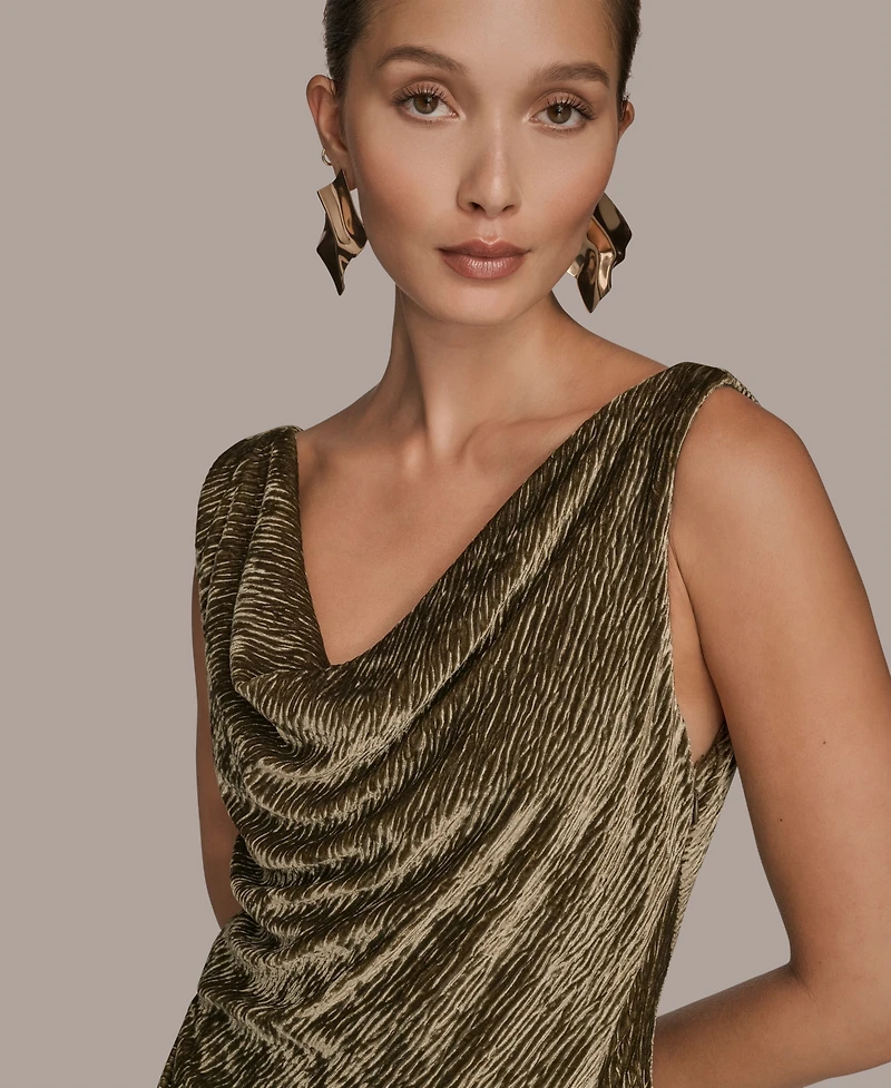 Donna Karan New York Women's Crinkle Asymmetric Midi Dress