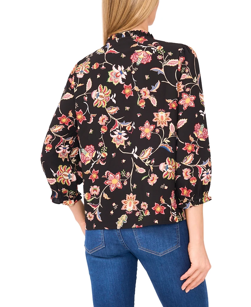CeCe Women's 3/4 Sleeve V-Neck Top
