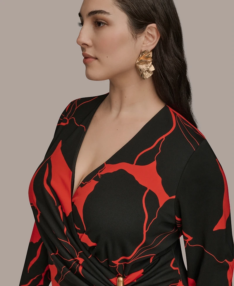 Donna Karan New York Plus Size Wrap Sheath Dress