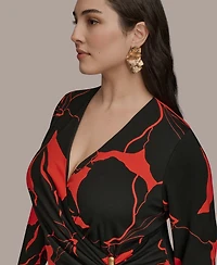 Donna Karan New York Plus Size Wrap Sheath Dress