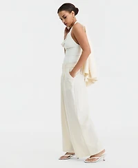 Bar Iii Women's High-Rise Pleat-Front Wide-Leg Pants, Macy's Exclusive