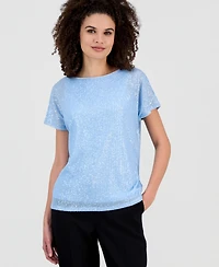 Anne Klein Women's Short-Sleeve Sequin T-Shirt
