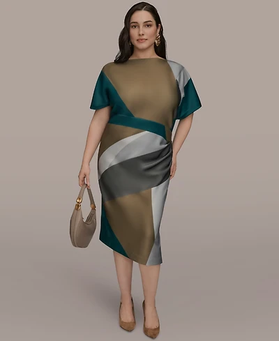 Donna Karan New York Plus Boat Neck Scuba Dress