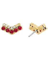 Michael Kors Gold Tone Pave Stud Earrings