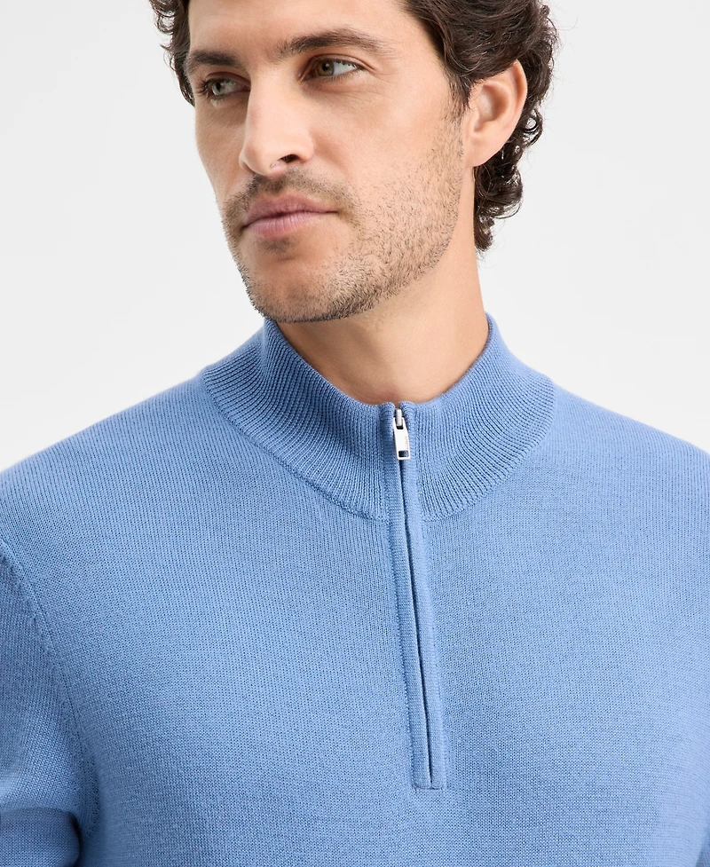 Alfani Men's Long-Sleeve Half-Zip Merino Sweater, Created for Macy's
