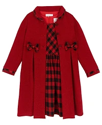 Rare Editions Girls 2T-6X 2-Piece Long Sleeves Coat and Dress Set
