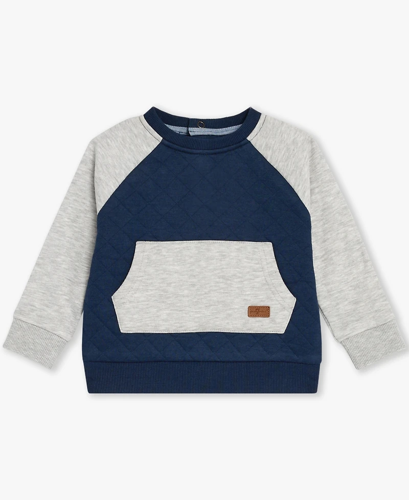 7 For All Mankind Baby Boys 2-Piece Long Sleeve Sweatshirt and Jeans Set