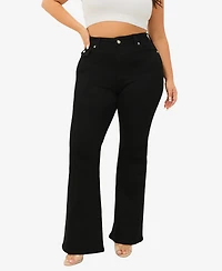 True Religion Plus Joey Flare Mid Rise Flap Jeans