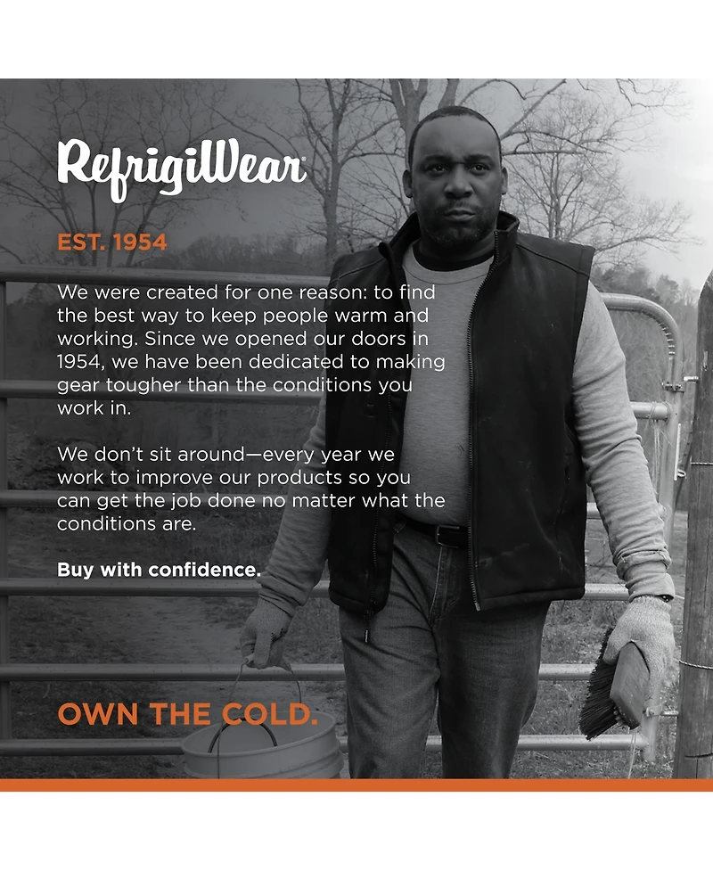 RefrigiWear Men's Insulated Softshell Vest - Warm Work Vest, Water-Repellent, Windproof, Lightweight, Durable Cold-Weather Gear