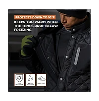 RefrigiWear Big & Tall Insulated Diamond Quilted Jacket - Warm, Lightweight Coat for Cold Weather