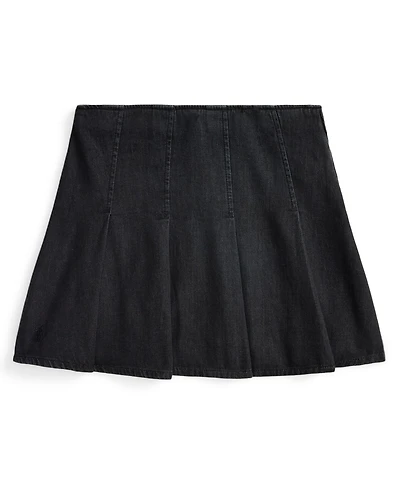 Polo Ralph Lauren Girls 7-16 Pleated Cotton Denim Skirt