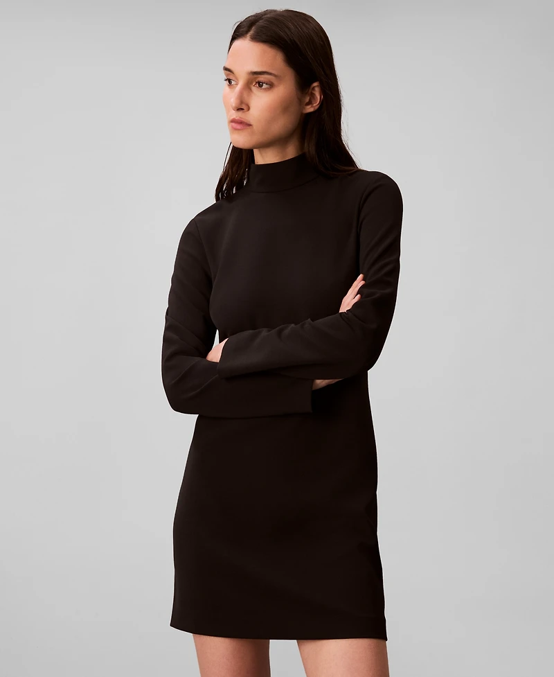 Calvin Klein Women's Long Sleeve Turtle Neck Mini Dress