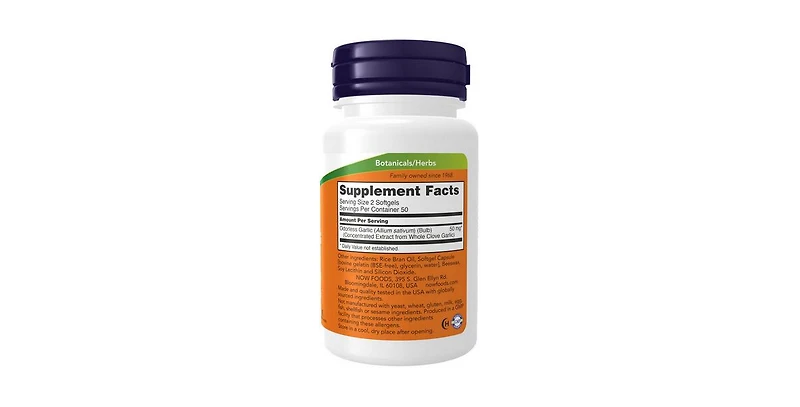 Now Foods Odorless Garlic Original, 50 mg, 100 Sgels