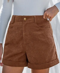 Cupshe Women's Good Behavior Brown Shorts