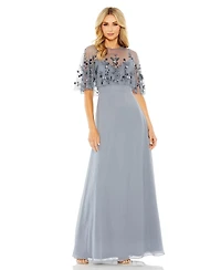 Mac Duggal Women's Sleeveless Gown With Embellished Cape